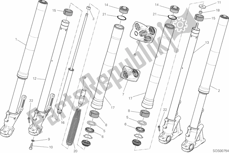 Tutte le parti per il Forcella Anteriore del Ducati Scrambler Full Throttle 803 2016